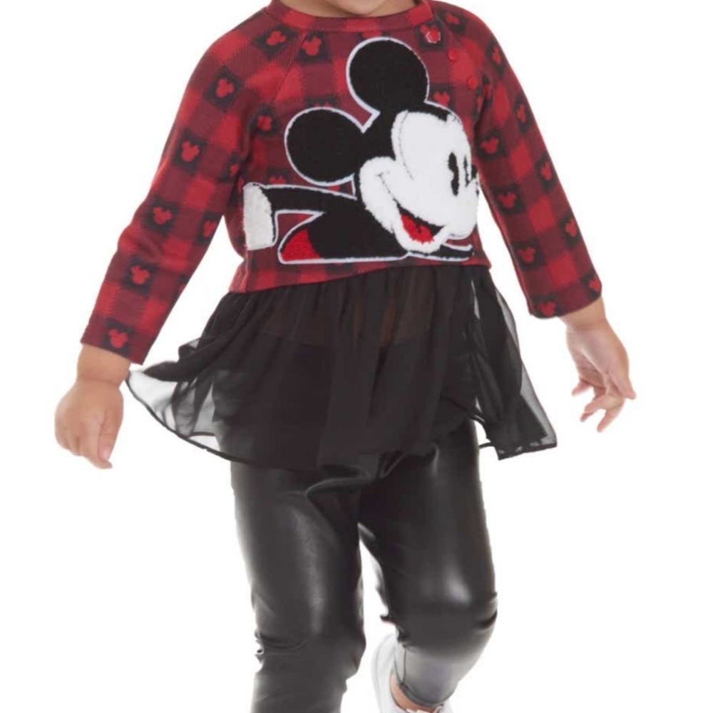 Mickey mouse faux leggings top and bottom
